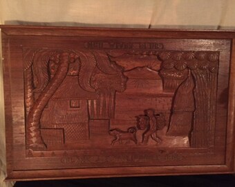 NCO Wives Club- "Clark A.B. Phillippines" -Wood Carving