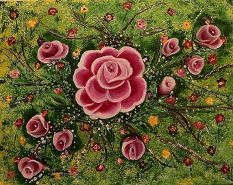 14x18 Spring Roses in Pink