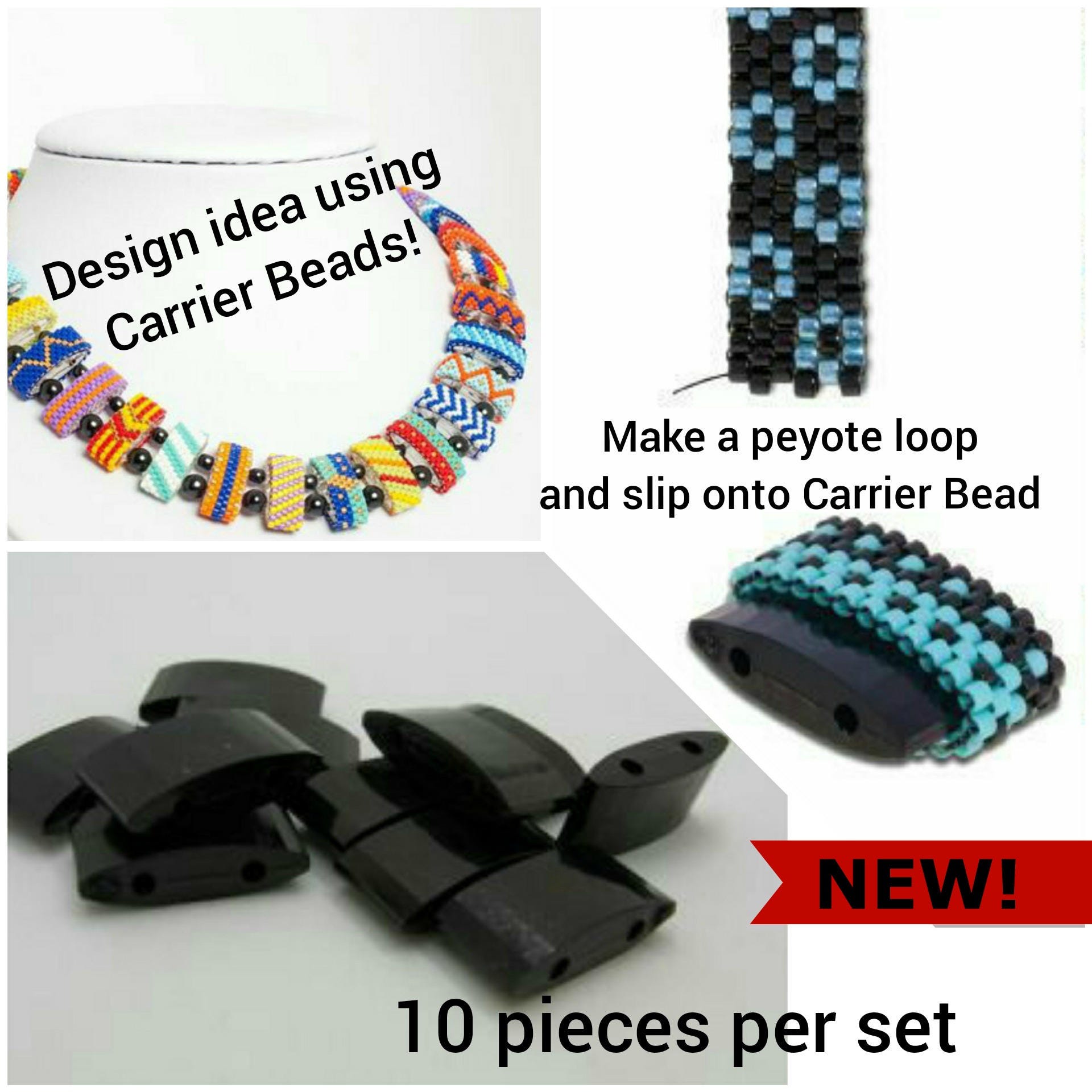 CARRIER BEADS in Jet Black The fast and easy way to make