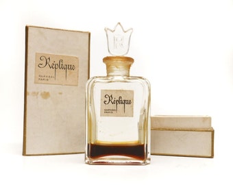 SALE! Vintage REPLIQUE Perfume Raphael Paris France .5 ounce Perfume Original Presentation Box 20% Full, 1950’s, Perfume Mini Made in France