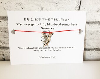Phoenix Rise From The Ashes Bracelet - Inspirational Bracelet - Strength Bracelet For Her