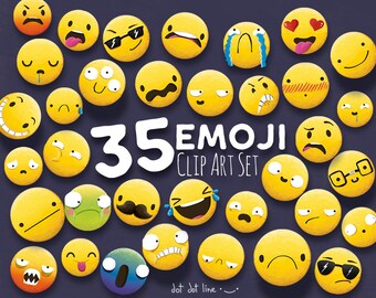 35 Emoji Clipart, Emoji Clip art, Smiley Face Emoji Clipart, feelings clipart, Face Emoticons, clipart, Emoji clip art images,Emoji Face