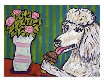 Poodle at the Ice Cream Parlour Art Print