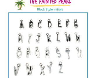 Add A Block Initial, Add On Initial Charm Add On Letter Charm Add On Item Add An Item Add A Charm, Add On Charms, Alphabet Charm, ABC Charm