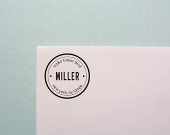 Circle Address Stamp // Return Address Stamp // Personalized Wedding Stamp // Housewarming Gift // Homeowners Gift