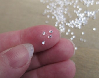 2.0mm Cubic Zirconia Gemstones, White, Grade AAA, Round - Available in 20, 30 & 50 Stone Pkgs and in Larger Pkgs