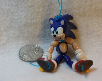 Sonic the Hedgehog Bead-Doll (polymer clay)