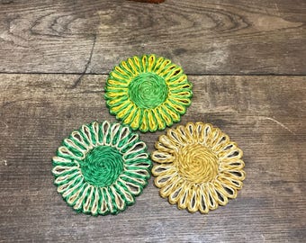Vintage Coasters Wall Decor Hemp Fiber Boho