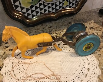 Vintage N.N. Hill Brass Co. Horse pull toy.
