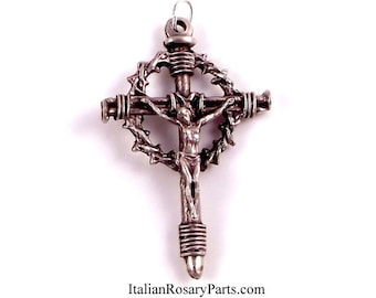 Italian Nail Rosary Crucifix Crown of Thorns | Italian Rosary Parts