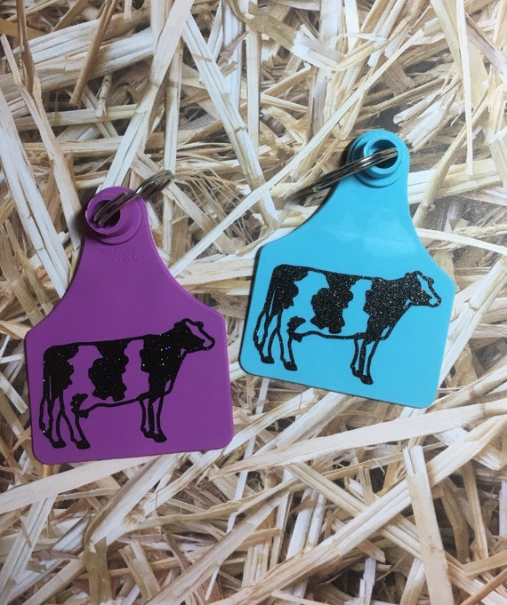 Dairy Cow Decal Cow Ear Tag Keychain Customizable Decal