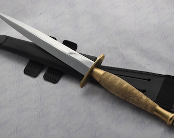 Genuine Authentic Type 2 J Nowill & Sons Fairbairn-sykes Black and Brass Commando Knife Sheffield England
