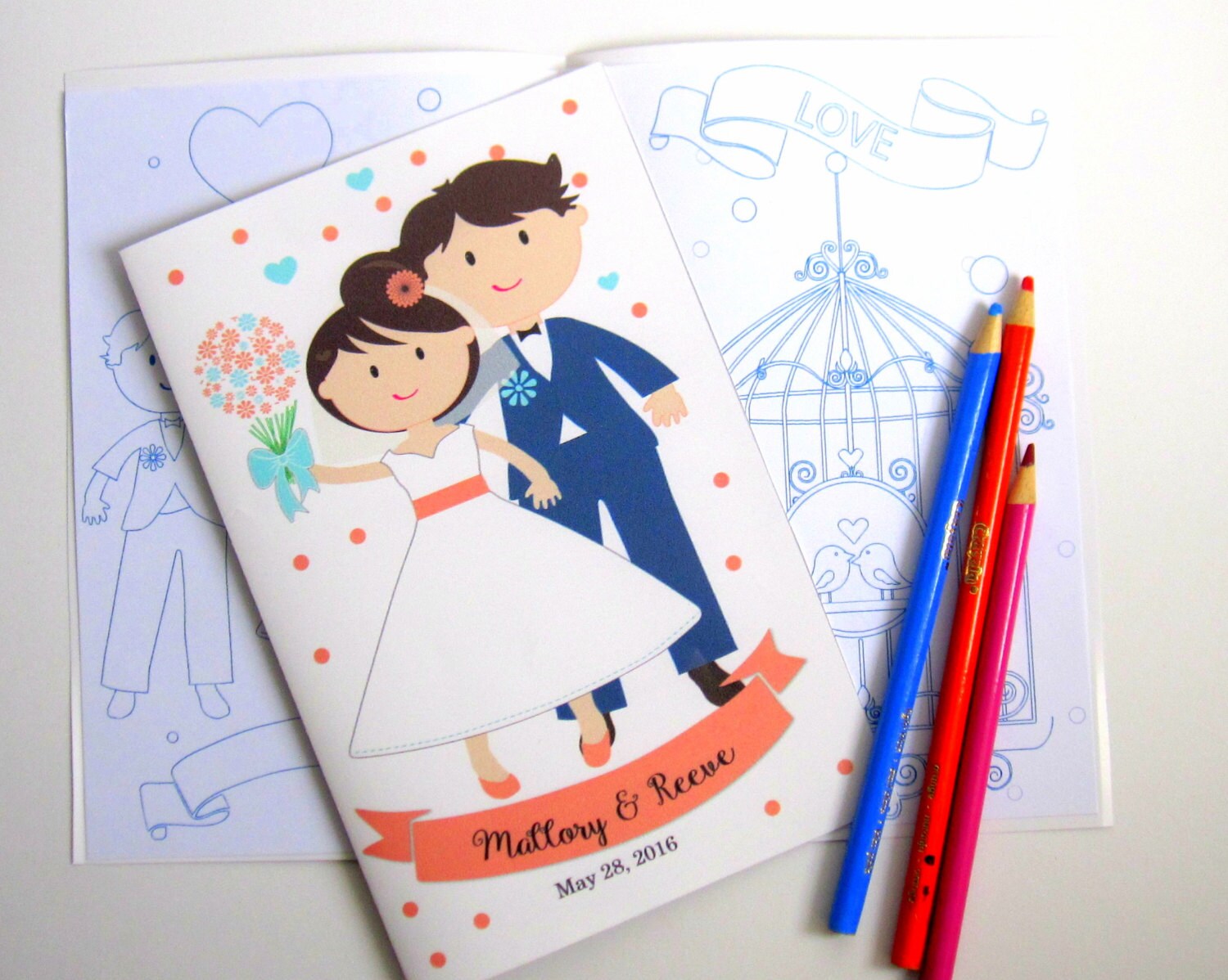 6 Wedding Coloring Books Children's Activity Booklet