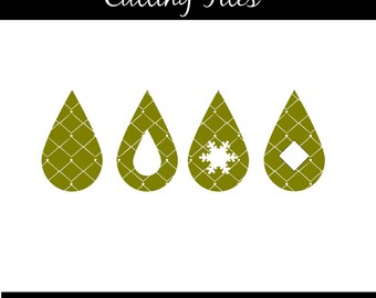 Teardrop Earring Svg Geometric Cutout Designs SVG Png Dxf File Teardrop Pattern Cutting Machine Circuit Silhouette Commercial Personal Use