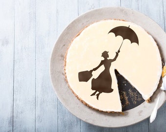 Mary Poppins Cake stencil decoration - Round stencil for cake decoration. Cakes design supplies - Serial number- R099.