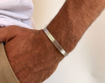 Men's Bracelet, Bangle Bracelet Men, Silver Bangle Bracelet, Cuff Bracelet Men, Gift for Him, Made in Greece, by Christina Christi Jewels.