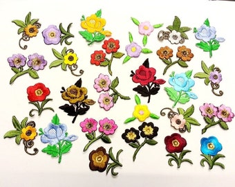 10 Iron On Stick, Sew On Fabric Flower Motifs, Craft, Sewing, Embroidery Patches