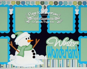 Scrapbook Page Kit Winter Wonderland 2 page Scrapbook Layout Kit 125