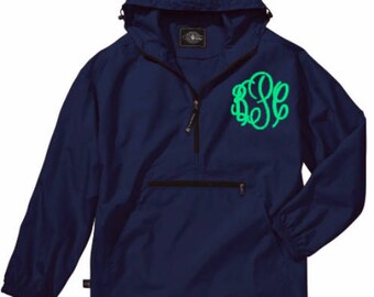 Rain Jacket, Monogram Rain Jacket, Monogram Pullover, Monogram Light Weight Pullover. Monogrammed Rain Jacket. Charles River, Pack-N-Go