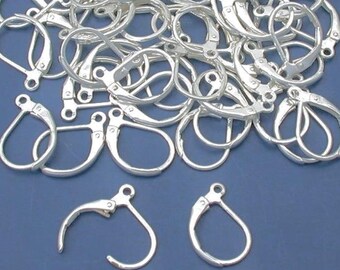 20 pcs Genuine 925 Sterling Silver Lever Back Earring hoop,Silver ear wire,sterling Silver findings,sterling silver ear hoop,silver Ear hoop