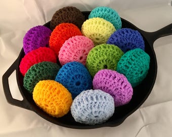 Nylon Pot Scrubbers, Scrubbies, Pot and pan scrubbers, Netting scrubbers, Dish scrubbers, Kitchen Favors, Hostess gift