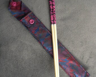 Case for chopsticks and chopsticks assorted black and pink