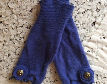 Felted cashmere fingerless gloves, upcycled