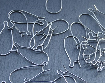 40 pcs Stainless steel kidney wires - earring findings - ear wires