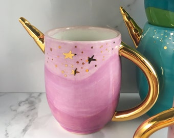 Lilac Unicorn Mug - Handmade Unicorn Ceramic Mug