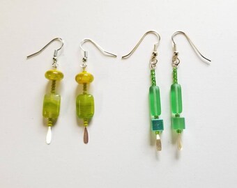 Stle Choice - Long Beaded Pierced Dangle Earrings