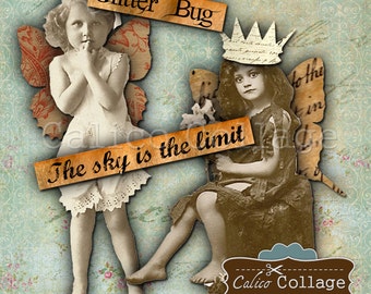 Build a Royal Fairy Digital Collage Sheet Printable Decoupage Paper for Journalling, Decoupage, Mixed Media Art, Altered Art, Junk Journals