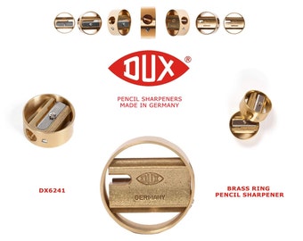 DUX DX6241 Pencil Sharpener - brass sharpener in a brass ring - Made in Germany