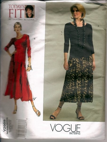 UNCUT Sewing Pattern Vogue 2959 Misses' Dress Bust 32-55