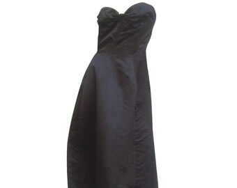 Dior Couture New York Black Silk Gown. 1950's.