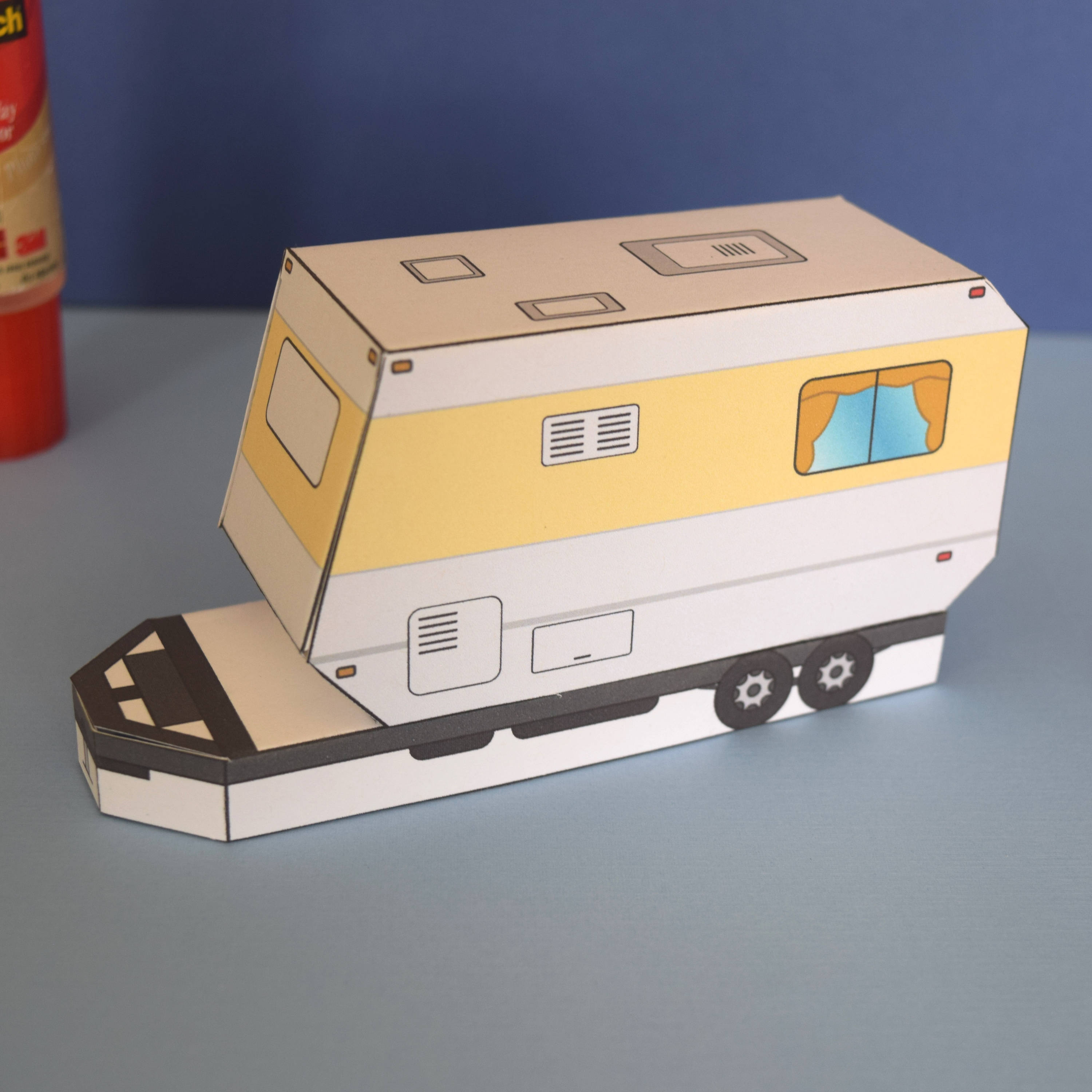Camper DIY Paper Craft Model Kit Kids Summer Project Gift and