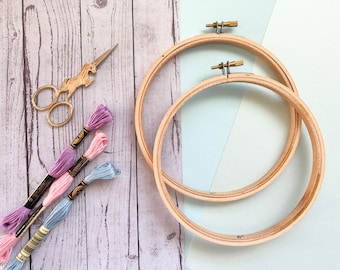 2 pack ~ 6" Embroidery Hoop - Wooden Embroidery Hoops, Hoop Art, Cross Stitch Hoop, Embroidery Fibre Arts Needlepoint Craft Supplies