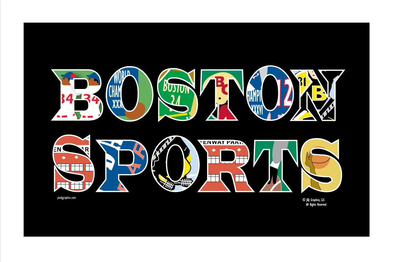 Boston Sports Abstract Logo Black or White