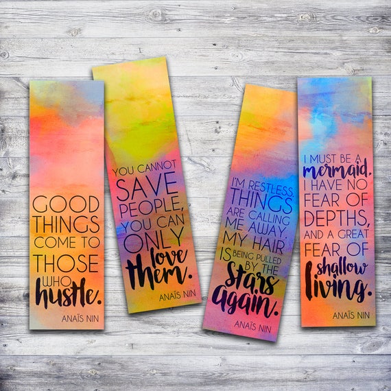 inspirational quote printable bookmarks anais nin quote book