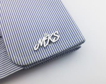 Initial Cufflink - Personalized Cufflinks - Groom Wedding Cufflinks -Letters Cufflinks - Initials Cufflinks - father's day gift
