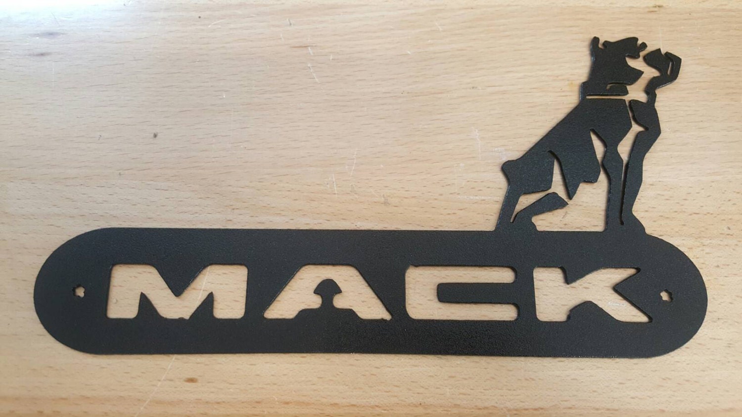 Mack Trucks emblem logo bulldog metal wall art plasma cut