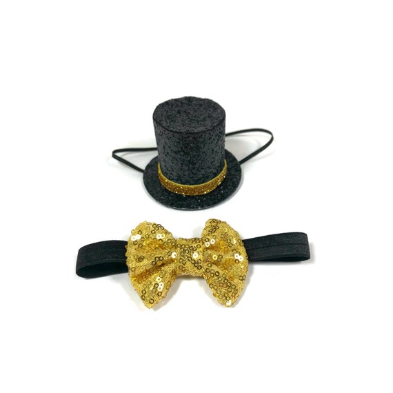 Dog Top Hat and Bow Tie || Dog Gift || Pet Birthday Party Outfit || Pet Puppy Cat Kitten || Kitty Pig Birthday Crown |