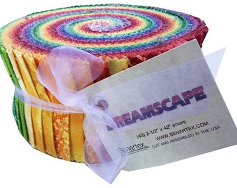Benartex Dreamscape Pinwheel 2.5" Precut Fabric Quilting Cotton Strips Jelly Roll