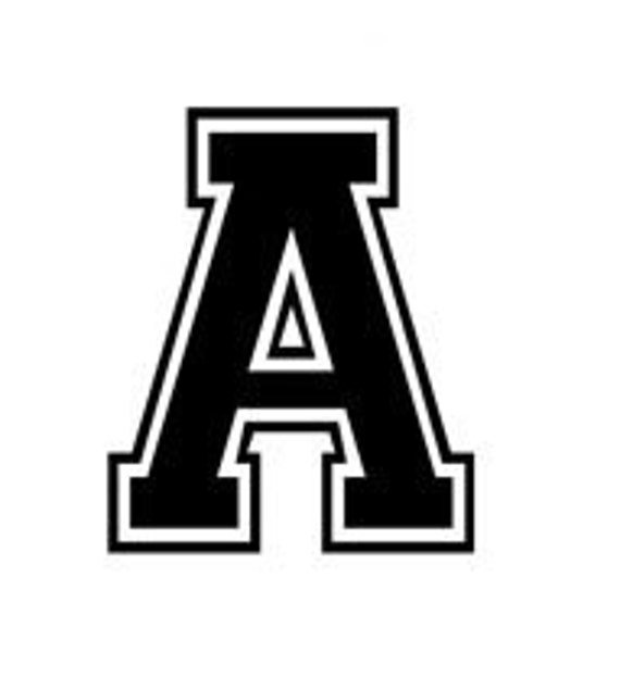 letter a varsity lettering vinyl decal