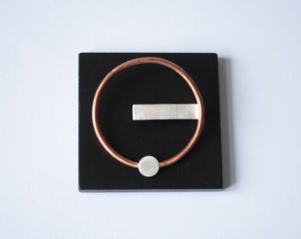 UND Brooch, copper brooch, silver brooch, modern brooch, minimalist brooch, geometric brooch, statement brooch