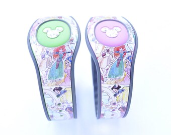 Sketched Princess Magic Band 1.0 or 2.0 Decal or Skin | Princess MagicBand Wrap | RTS Ready To Ship | Glitter Magic Band Decal
