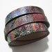 1meter 10x2mm Starry sky break leather cord 10mm Flat leather cord