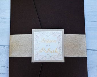 Rustic Elegant Floral Wedding Invitation