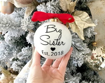 Pregnancy Reveal Christmas Ornament For Kids, Big Brother & Big Sister Christmas Ornament, Pregnancy Announcement