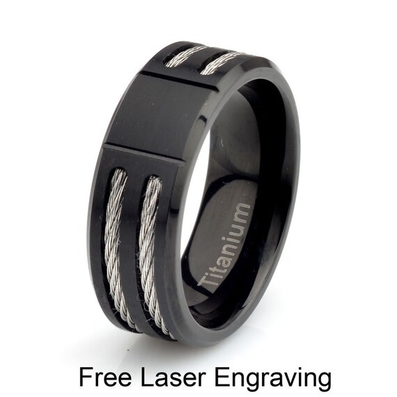 Mens Titanium Matte Black Ring Mens Titanium Matte Black Ring