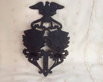 Vintage Federal Eagle Cast Iron Match Holder E-100